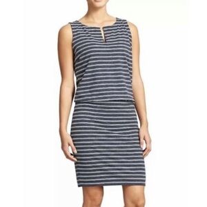 Athleta Midnight Blue And White Striped Vida Dress